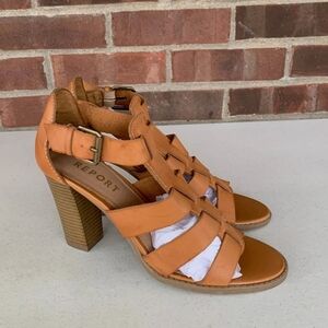 Report Orange Strappy Block Heel Sandals
